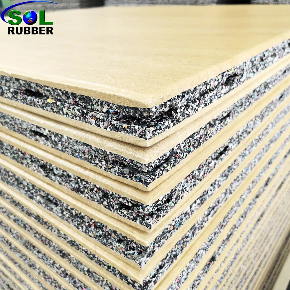 Wood Grain Odorless Absorption Gym Equipment Rubber Gym Floor Mat