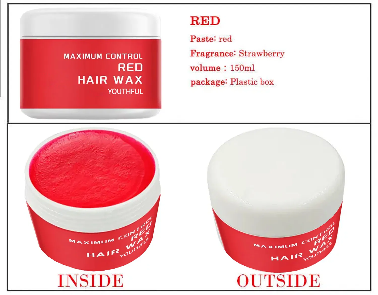 Hot Sale Natural Organic Hair Styling Hold Wax