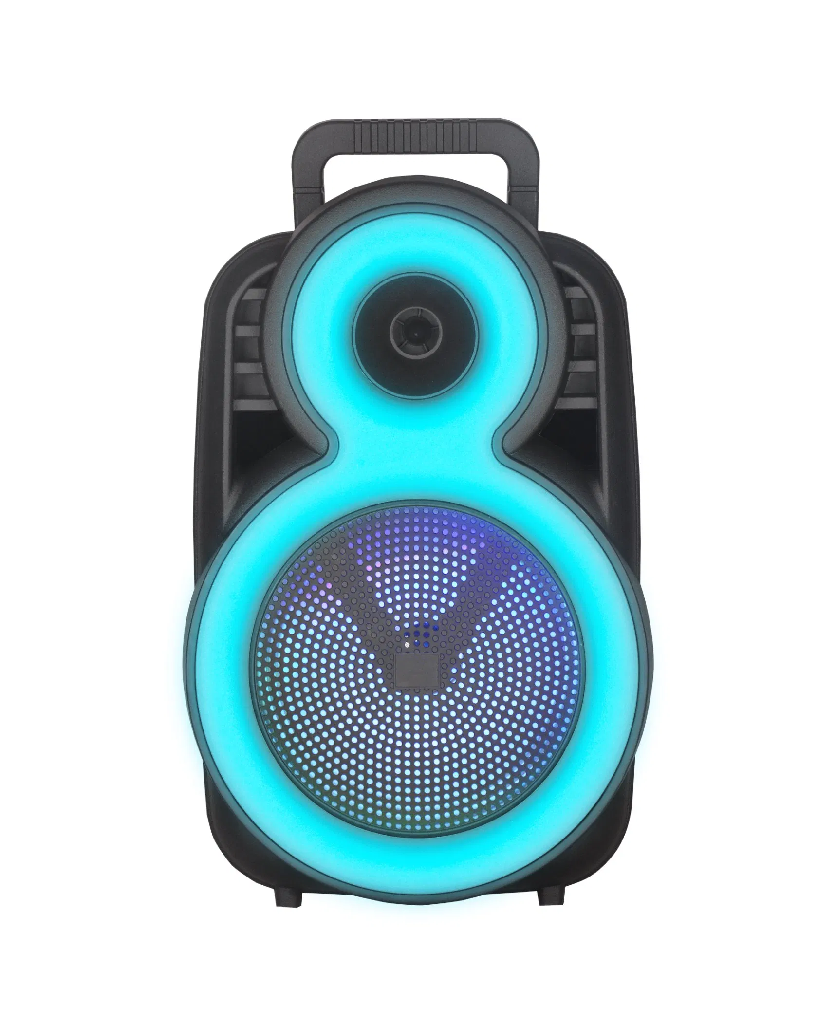 8 Inch Rechargeable Portable Bluetooth Active Speaker Trolley with Colorful LED Lights