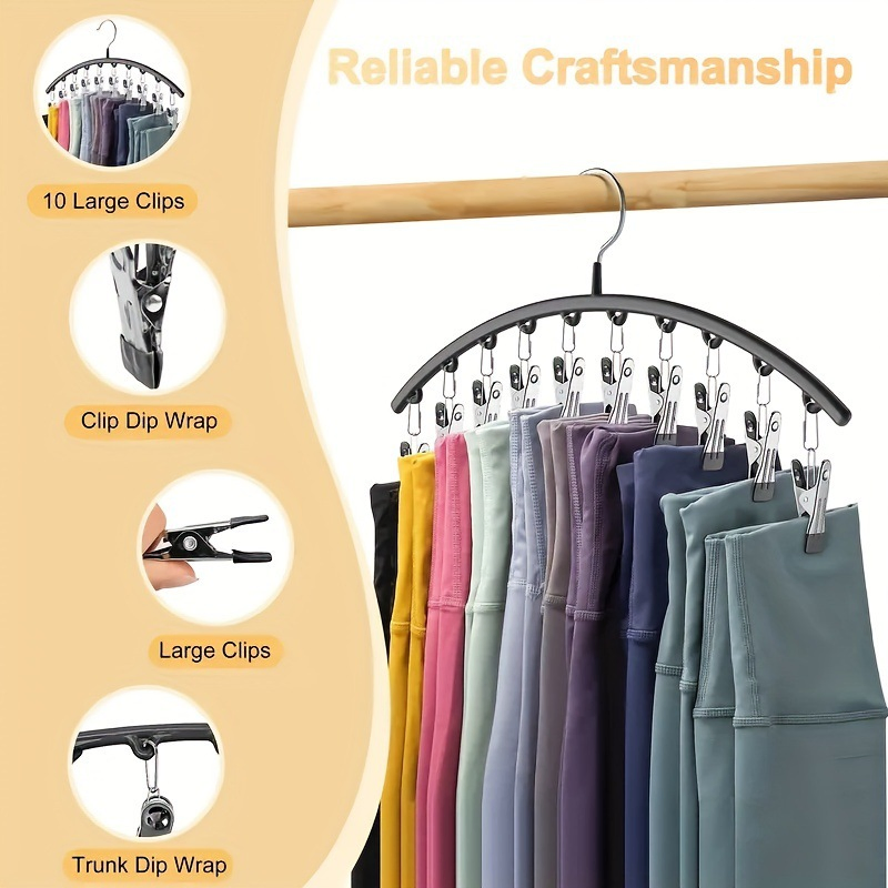 Space Saving Hanging Closet Legging Organizer Metal Yoga Pants Hangers