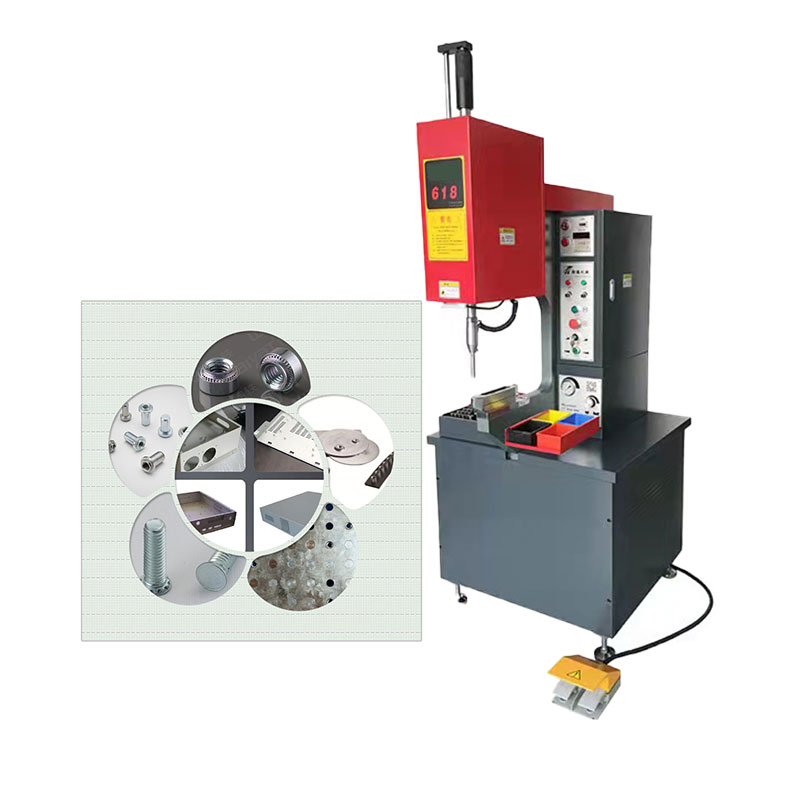 Manual Button Setting PLC Control Max M12 Nut M10 Bolt 80kN Force Fastener Clinching Press Machine