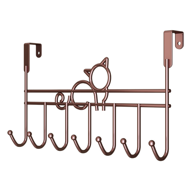 Metal Door Hook and Storage Rack Over The Door No-Drill Hanger