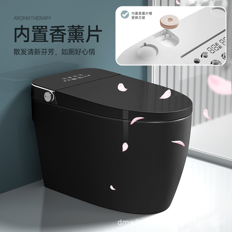 New Design Warm Heating Ceramic Automatic Wc Electronic Control Intelligent Toilet Bidet Black Smart Toilet