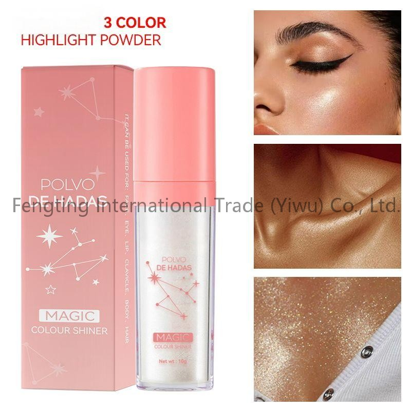 New Non-Sticky Long Wear Makeup Hydrating Glitter Body Cream Highlighter Solid Oil Glowing Skin Shimmer Highlighter Stick