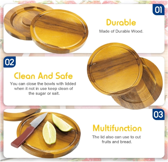 Bamboo Glass Rimmer Margarita Sugar Rimmer Set Salt Tray for Cocktails Drinks