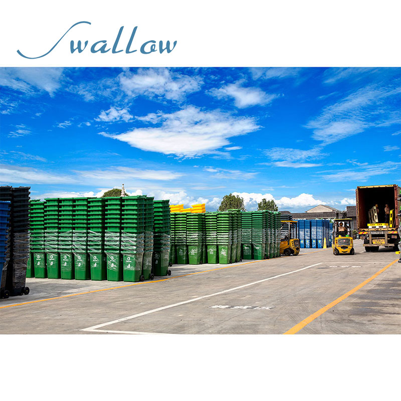 Пластиковый мусорный бак 180 л с крышкой и колесами