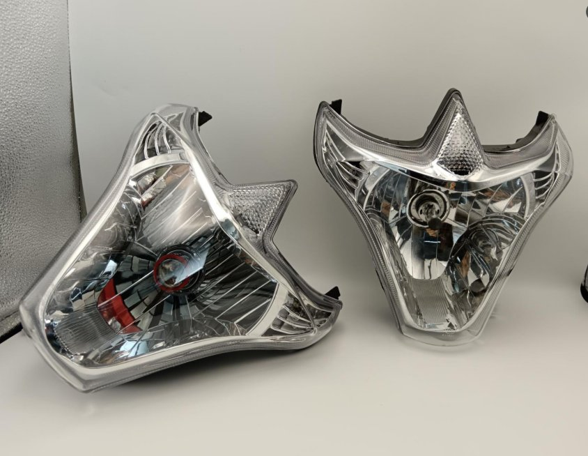 Светодиодная фара поворота для мотоцикла, серебро/черный