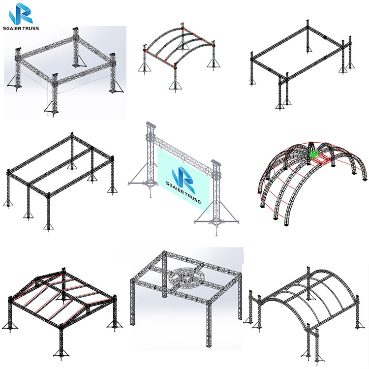 Aluminum Stage Lighting Roof Truss LED Screen Speaker Audio Ninja Obstacles Truss
