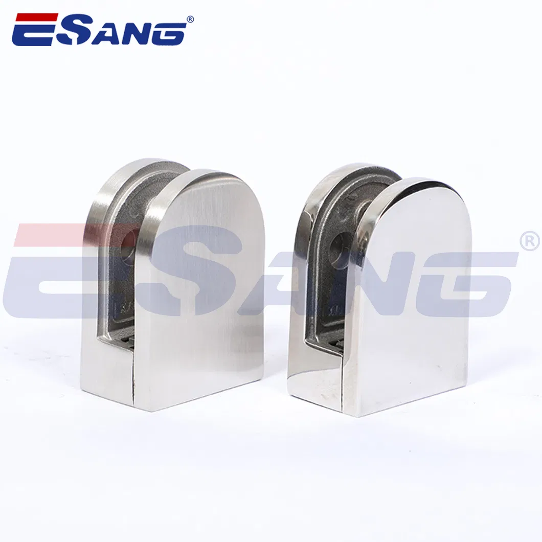 Esang Subway Station Stair Handrail Brushed Stainless Steel Glass Clip Glass Clamp