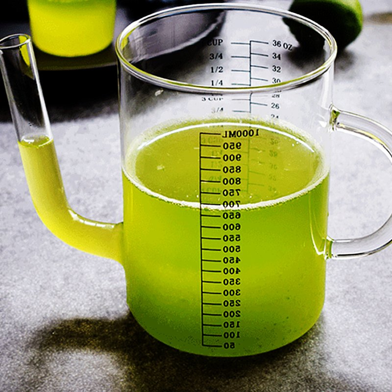 Glass Measuring Cup with Long Spout for Cooking Oil Baking Tool