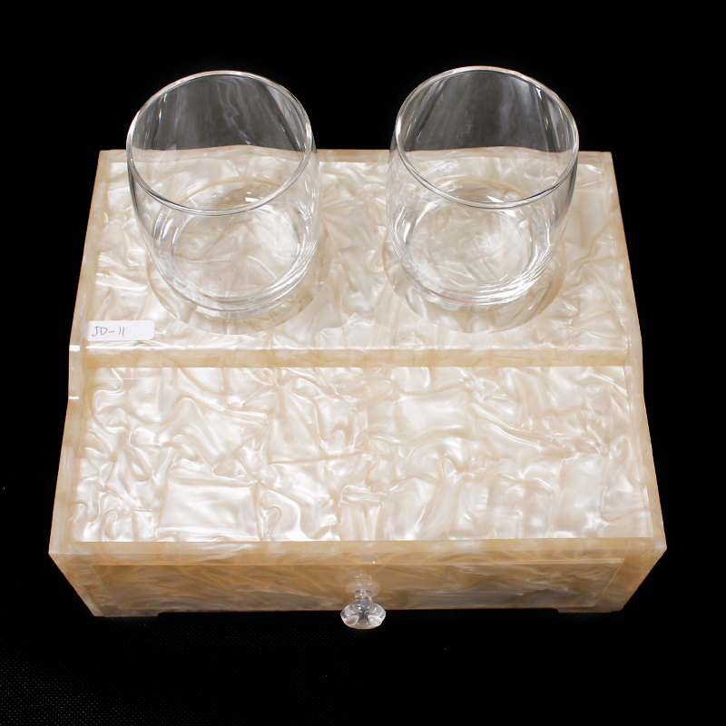 Hotel Supplies Acrylic Bathroom Amenity Toothbrush Wash Glass Holder Box with Drawer