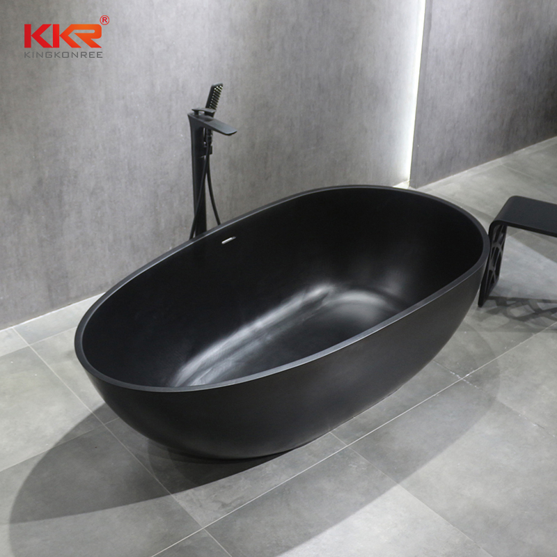 New Trending Stone Solid Surface Black Bathtubs Modern Free Standing Bath Tub