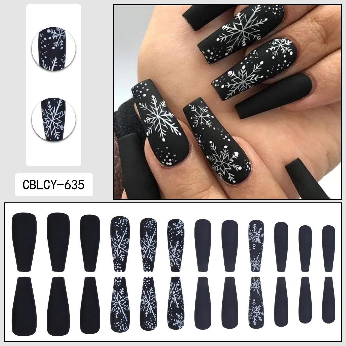 24 Pieces New Christmas Wearable Nail Art Wholesale Pre-Made Nail Tips