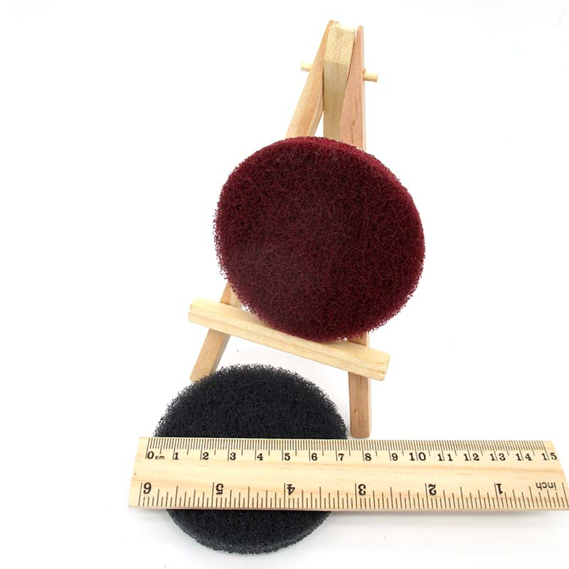 3 Inch 75mm Round Hook and Loop Scouring Pad Industrial Heavy Duty Nylon Cleaning Cloth