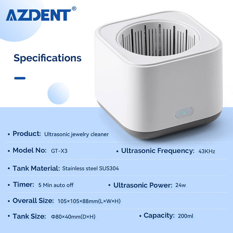 Hot Sale 200ml Touch Screen Digital Portable Mini Ultrasonic Cleaner