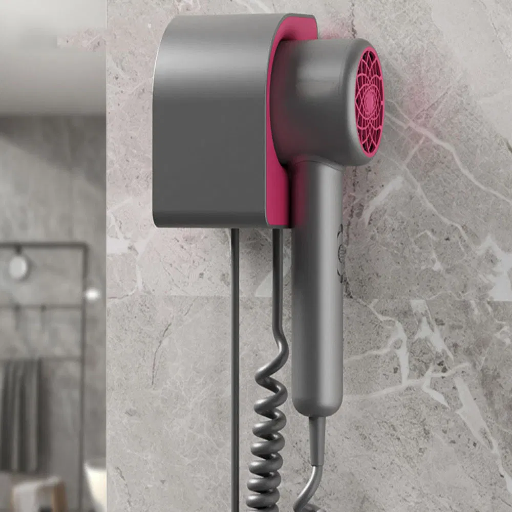High End Wall Mounted and Drill-Free 1800W Commercial Negative Ionic Electric Hair Dryer in Black/White/Purple Made of ABS Plastic for Hotel/Home/Guesthouses