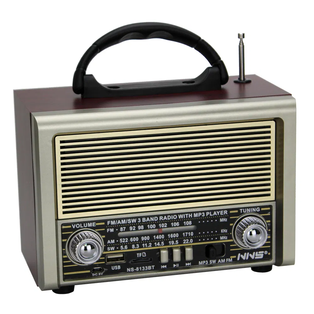 Ретро радио NS-8133BT с Bluetooth, деревянный корпус
