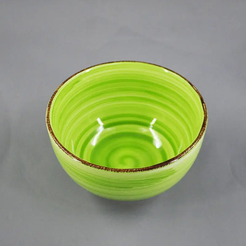 Stoneware Hand Painted Color Glaze Soup Noodle Rice Ceramic Bowls