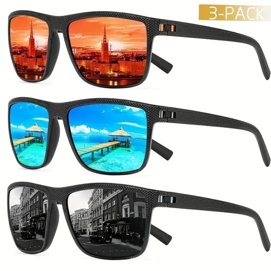 Lightweight Fishing Customizable Outdoor Activity Windproof Square Frame Sport Sunglasses
