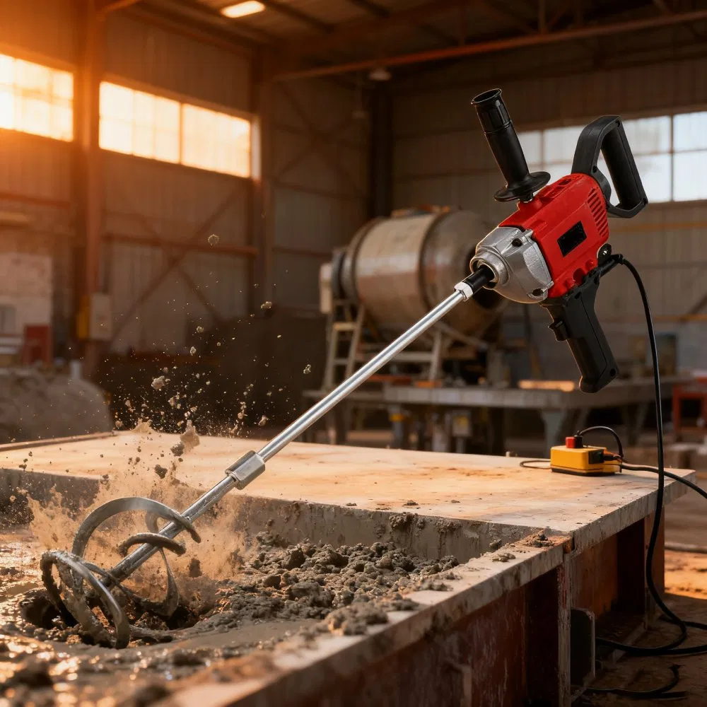 Glgw 220V 800W Portable Concrete Mixer Dismountable Electric Mixing Drill Powerful Vertical Electric Agitator Tool