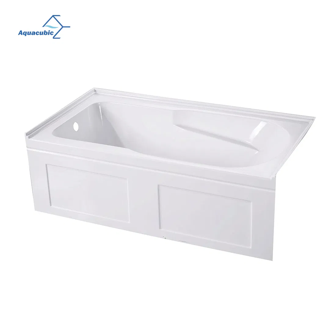 Drop-in Integral Apron Bathtub One Piece Acrylic Soaking Corner White Rectangular Alcove Soaking Acrylic Bathtub
