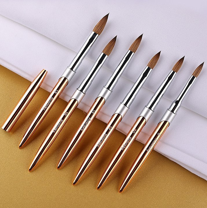 Luxury Metal Handle Kolinsky Acrylic Nail Art Brush