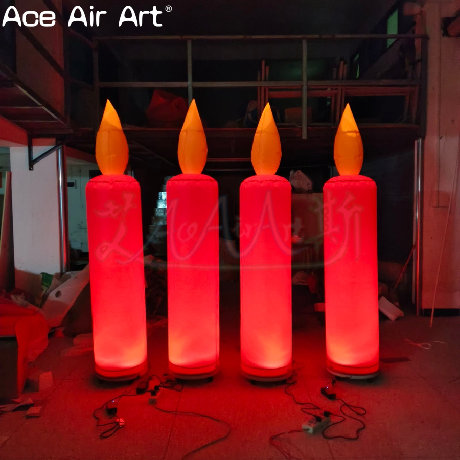 Custom Inflatable Red Candle Model for Party and Holiday Decoration