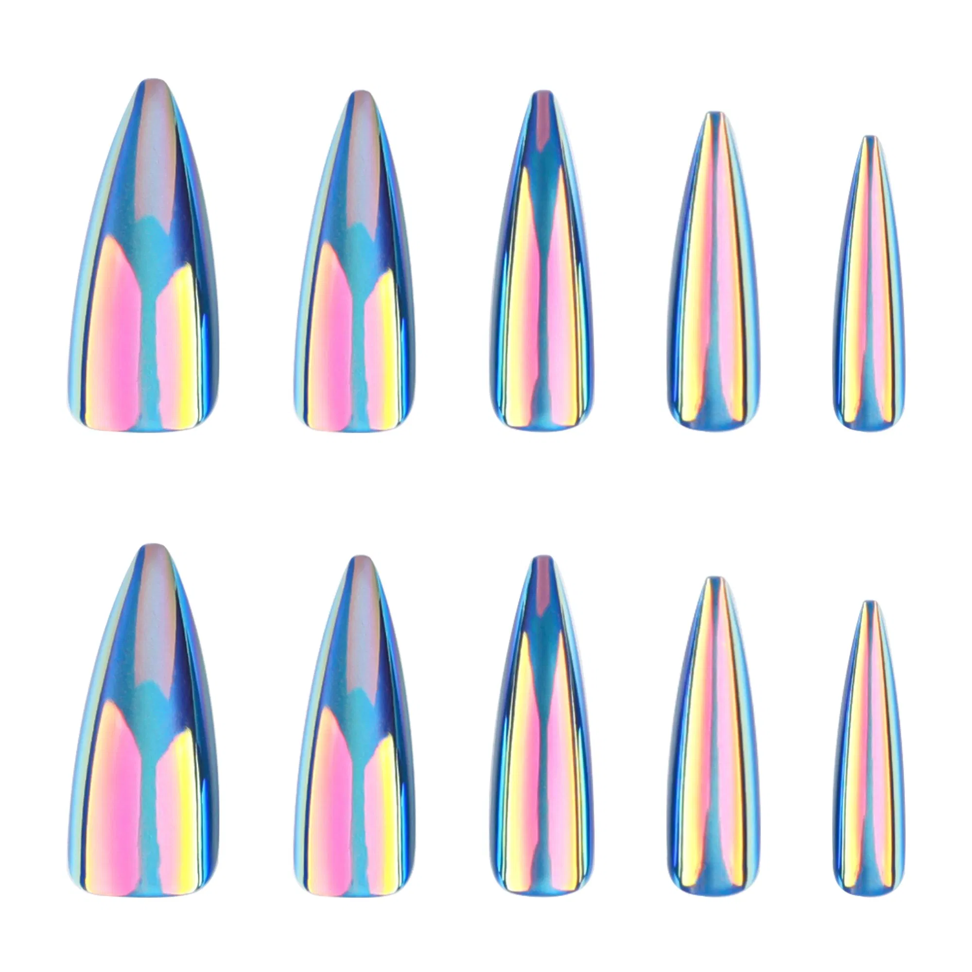 Electroplated False Nails Art Fancy Laser Super Long Fake Nails