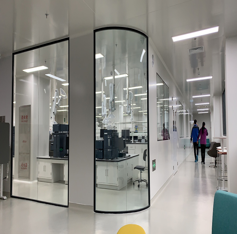 Clean Room Aluminum Frame Double Tempered Glass Window for Electronics