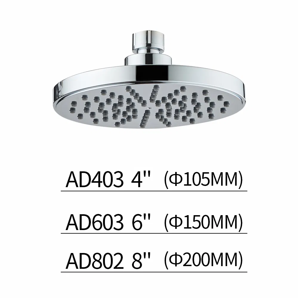 Round Over Head Plastic Shower Head Luxury Water Saving Fully Chrome Top Shower Head