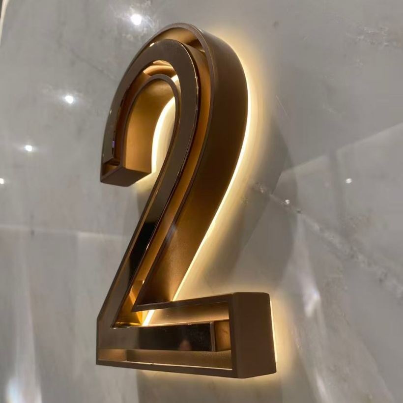Front-Lit Waterproof 3D Box Sign for Custom Luxury Interior Detailing