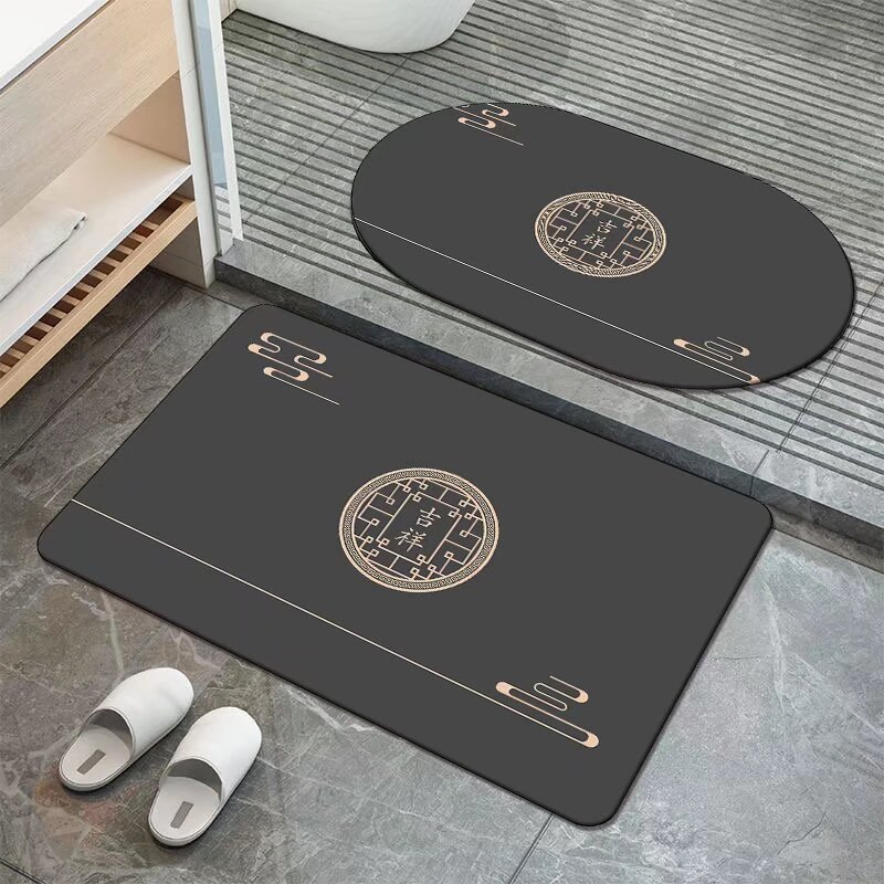 3D Diatomaceous Non Slip Lively Design Quick Dry 40*60cm Bath Mats for Bathroom Rug Set