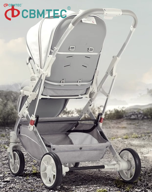 Convertible Bassinet Reclining Stroller Foldable Pram Carriage Baby Stroller