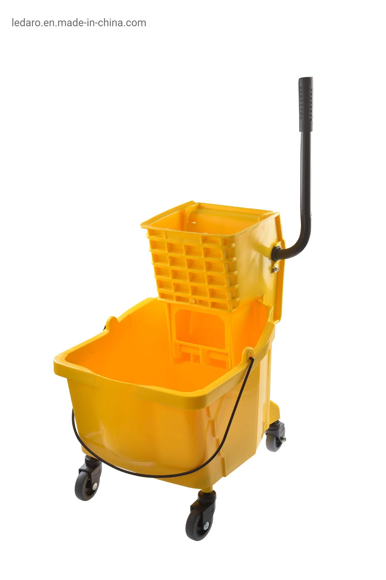 Commercial Mop Bucket with Wringer on Wheels Combo, Includes Dirty Water Bucket for Hotels, Hospitals
