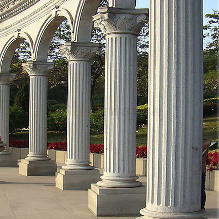 Wholesale Natural Modern Granite Stone Pillar Outdoor Indoor Decorative Marble Column Classical Hand Carved Roman Pillars