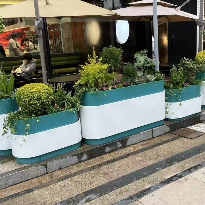 Стальные эллиптические кашпо на стойке