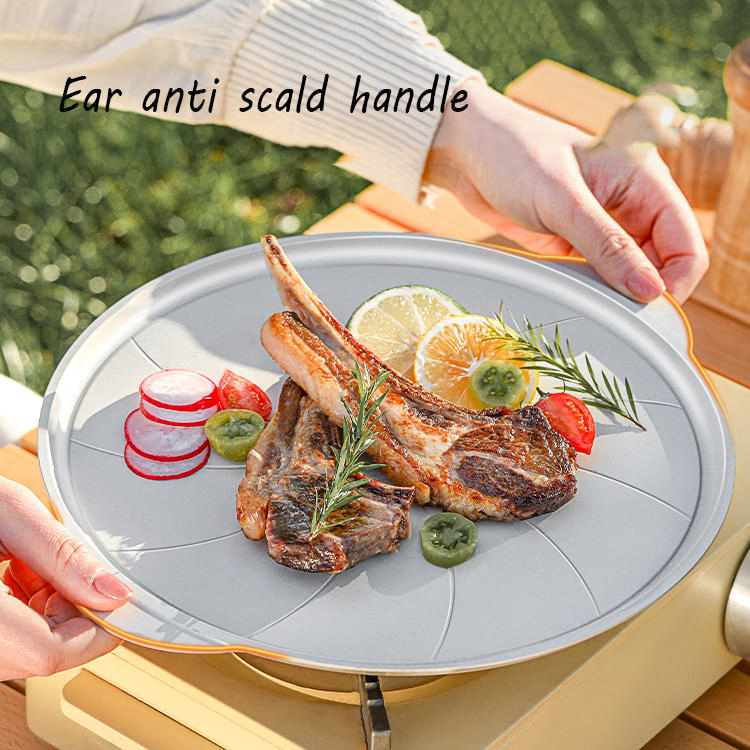 Wholesale Cast Iron Even-Heating BBQ Grill Pan with Double Handle