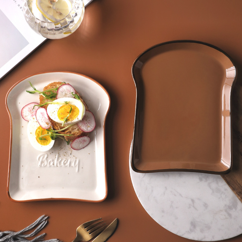 Bread-Shaped Ceramic Creative Plates