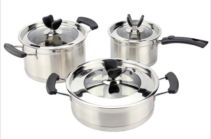 Thickened Stainless Steel Cookware Set, Non-Stick Soup Pot, Milk Pot, Wok