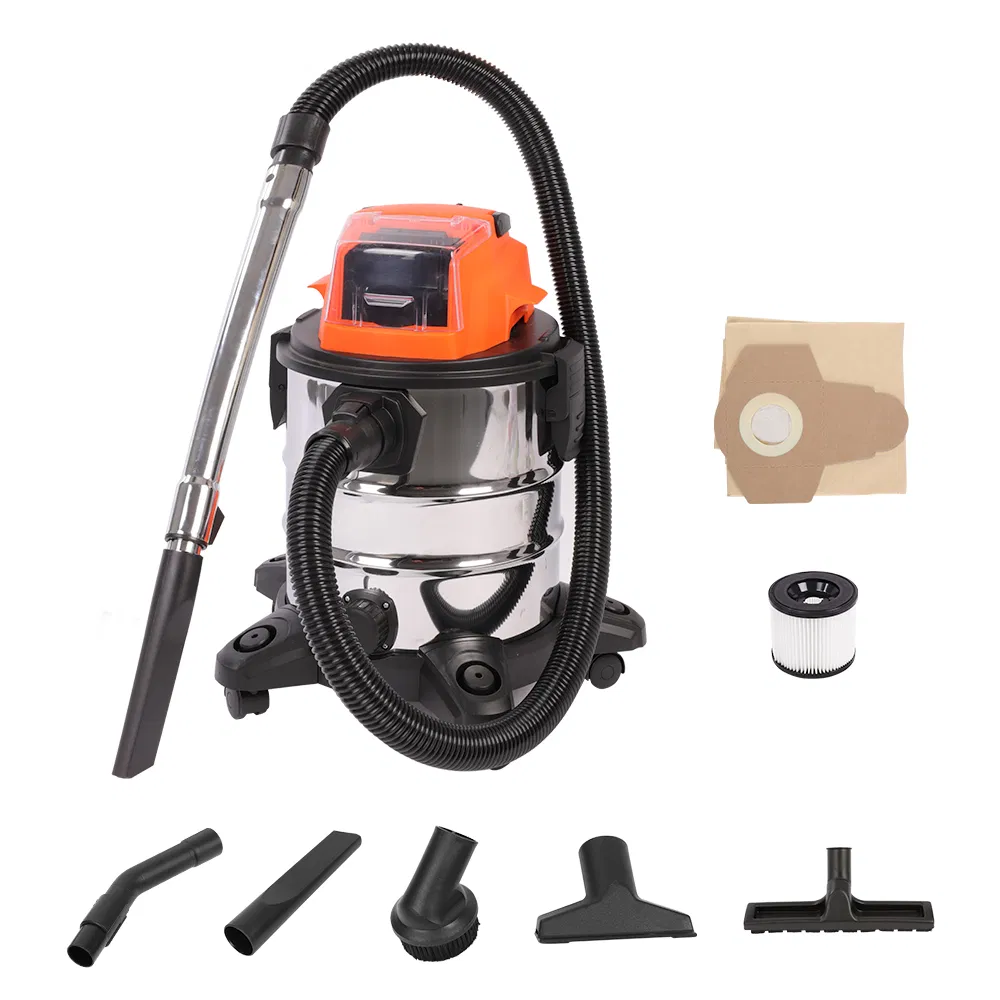 Yard Force 20V Wet / Dry Vacuum Cleaner with 20V 4.0ah Lithium-Ion Battery, 20 Litre Stainless Steel Container - Lw CVC1