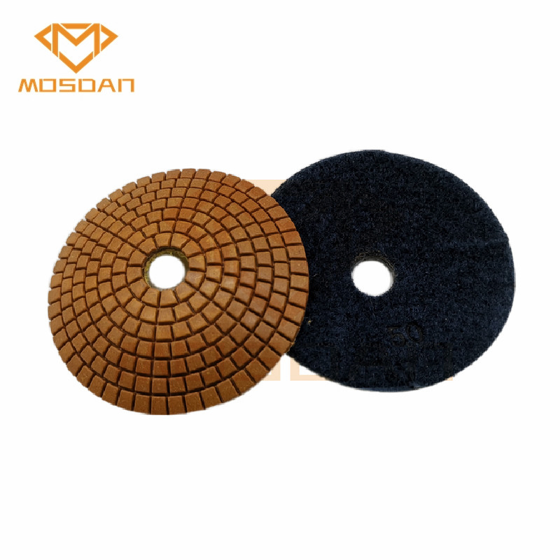 4 Inch Wet Convex Diamond Polishing Pads for Concrete Marble Stone Corner Edge