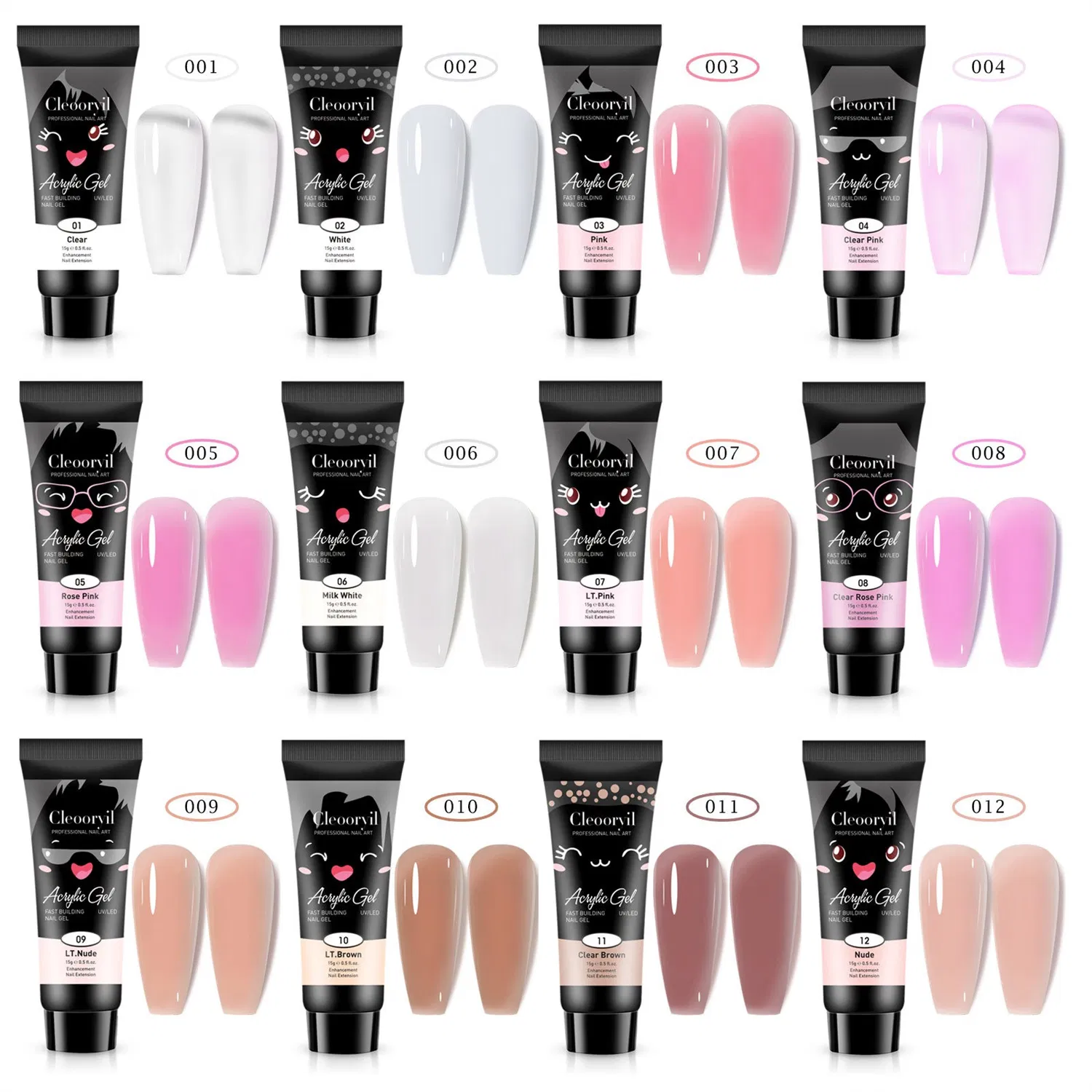 15ml 30ml Nail Art Extension Gel UV Solid Paper Free Holder Quickly Extend Crystal Model Gel Nail Phototherapy Crystal Poly Gel
