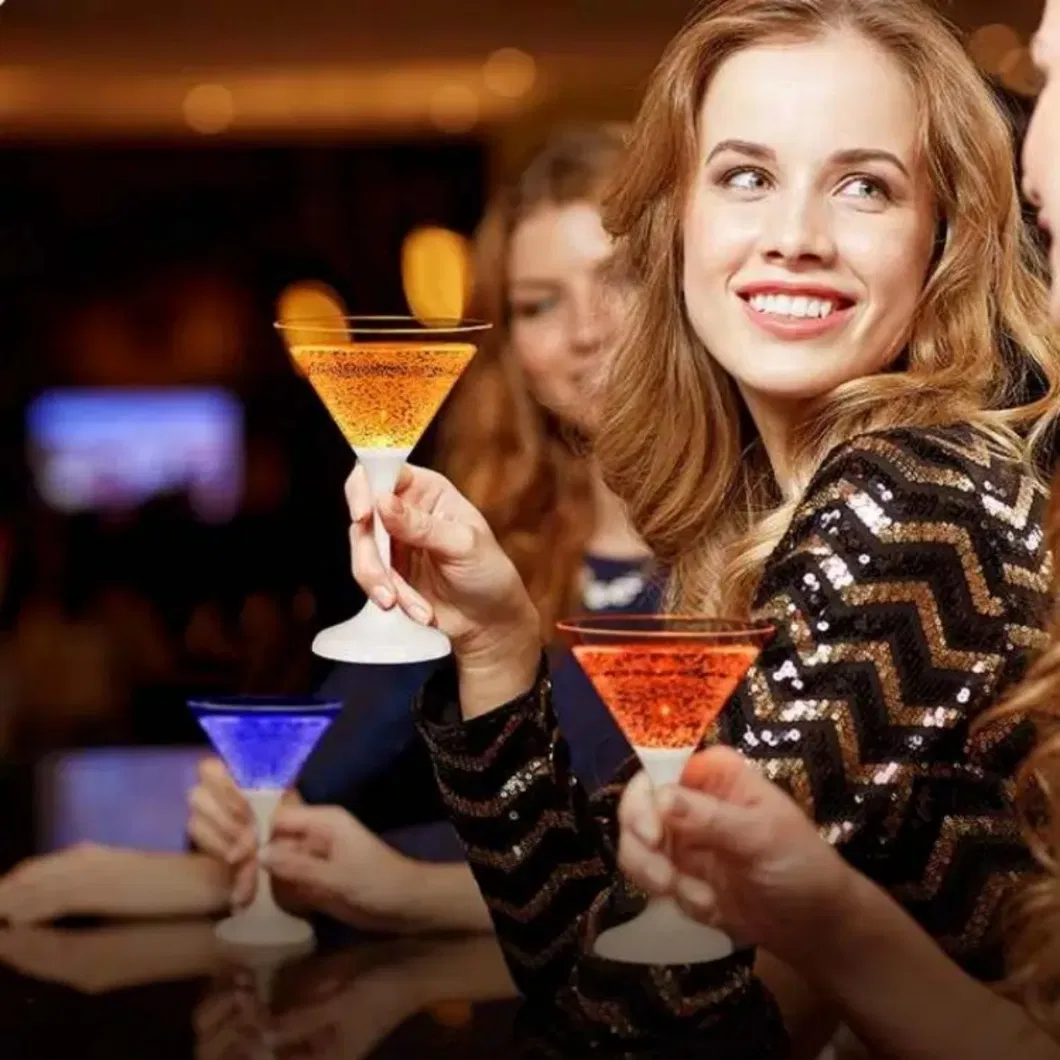 Hot Sales Lightening LED Champagne Glass Mini Goblet LED Light up Flashing Wine Goblet