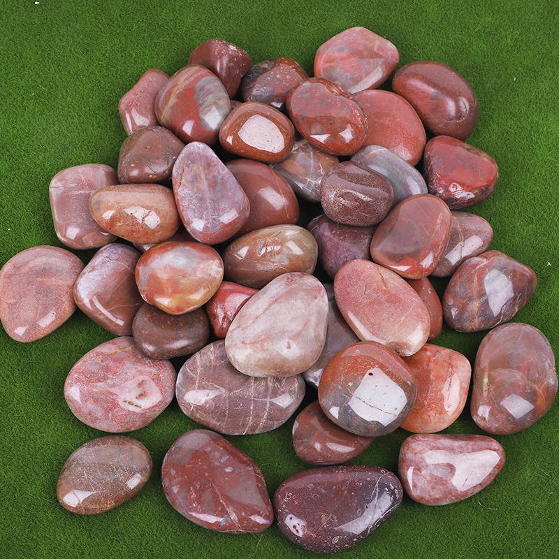 Red Polished Pebbles Stone Landscaping Tumbled Pebbles River Paving Stone
