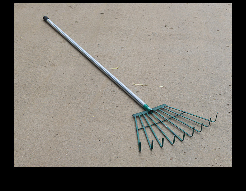 Sun Grain Iron Rake Garden Clean up Rubbish Raking Grass Rake