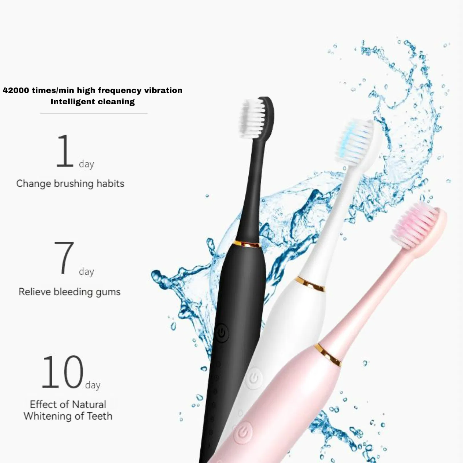Accepted Power Brush Heads Travel Case Black Series Ultra Whitening Toothbrush