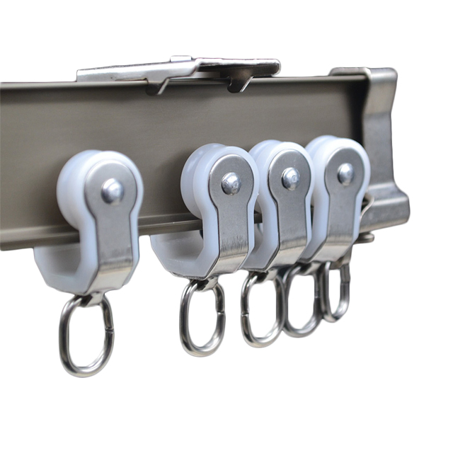 Double Flexible Accessories Anodized Aluminum Curtain Rail Track