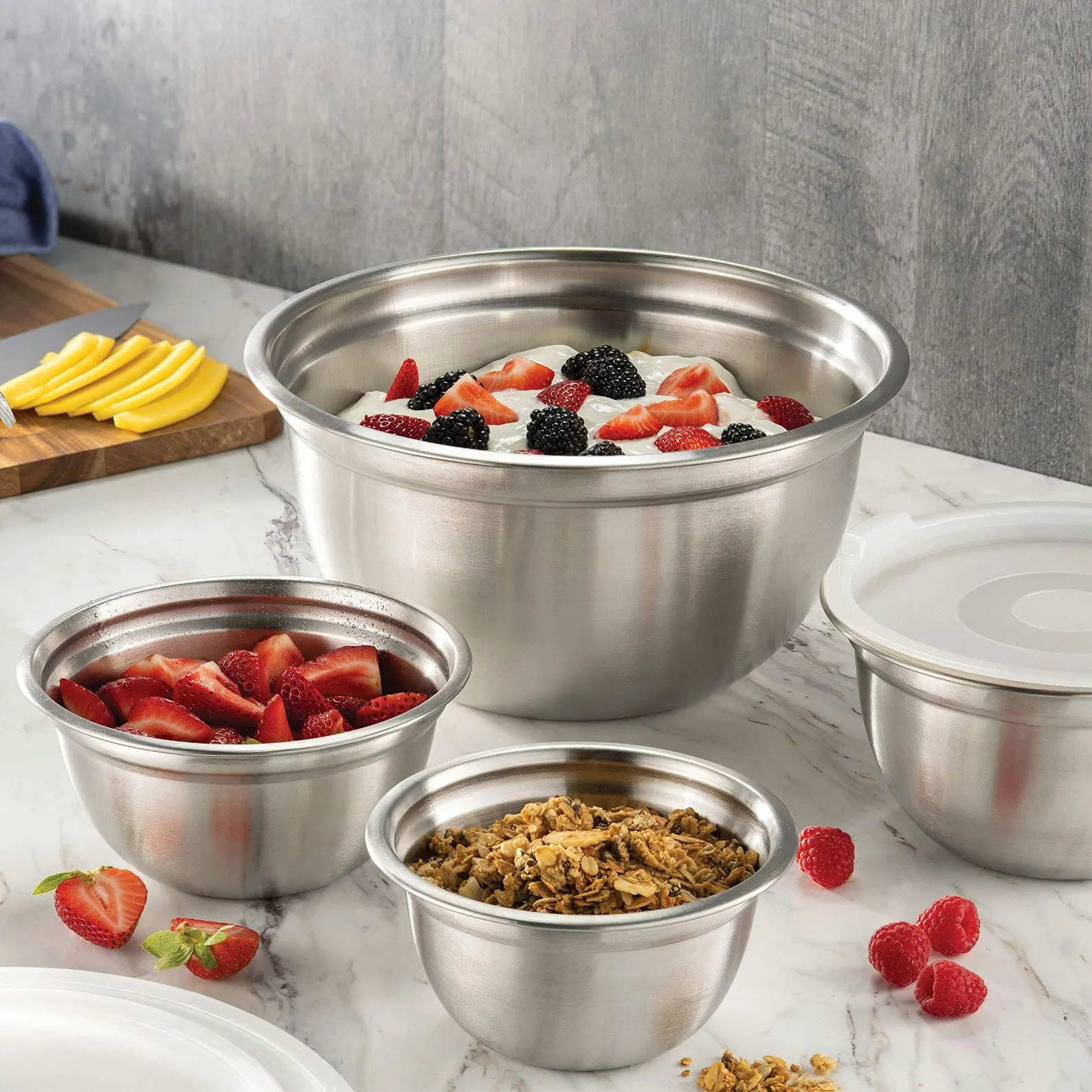 Special Lids Kitchen Storage Stainless Steel Large Cooking Baking Mixing Bowls