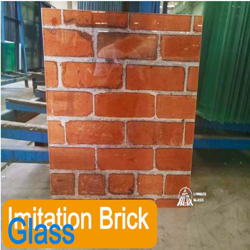 2mm-12mm Silk Screen Printing Glass Environmental Friendly Imitation Brick Glass