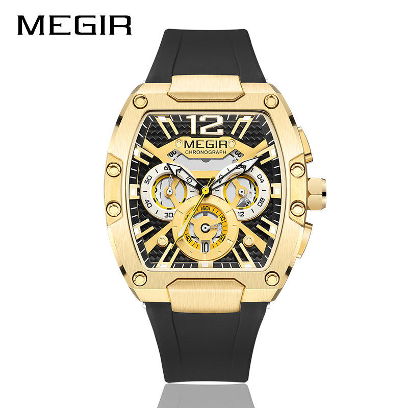Luminous Fashion Quartz Watch for Men Chronograph Silicone Waterproof Sport Casual Watches